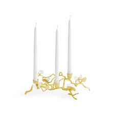 Butterfly Ginkgo Gold Low Candleholder