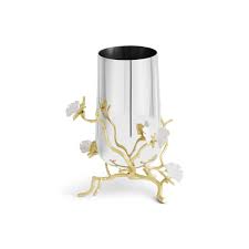 Butterfly Ginkgo Gold Vase