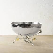 Pomegranate Silver Serving Bowl